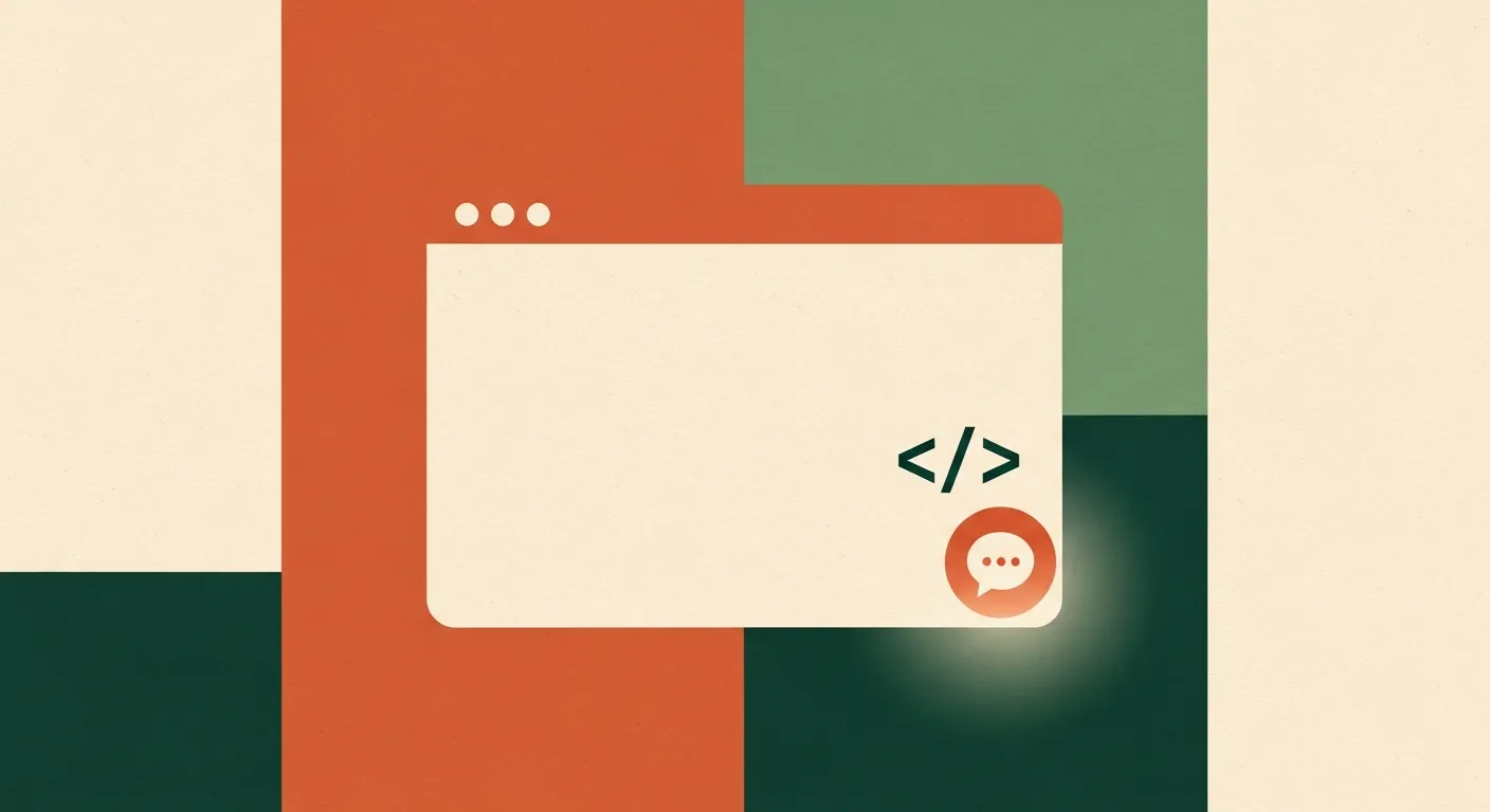 A website chat launcher appearing in the corner of a browser window, ready to help visitors